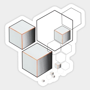 Cubes and Polygons Sticker